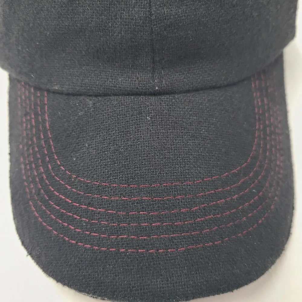 Stetson Hat Strapback Black Wool Blend Metal Logo Plaid Casual Baseball Cap Men - Picture 4 of 13